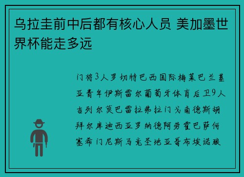 乌拉圭前中后都有核心人员 美加墨世界杯能走多远